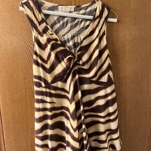 Michael Kors Brown and Cream Zebra Print Women's Top